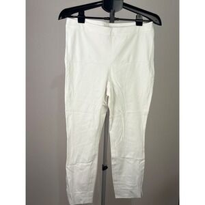 1901 Nordstrom White Ankle Pants Side Zip Slim Trousers Size 10